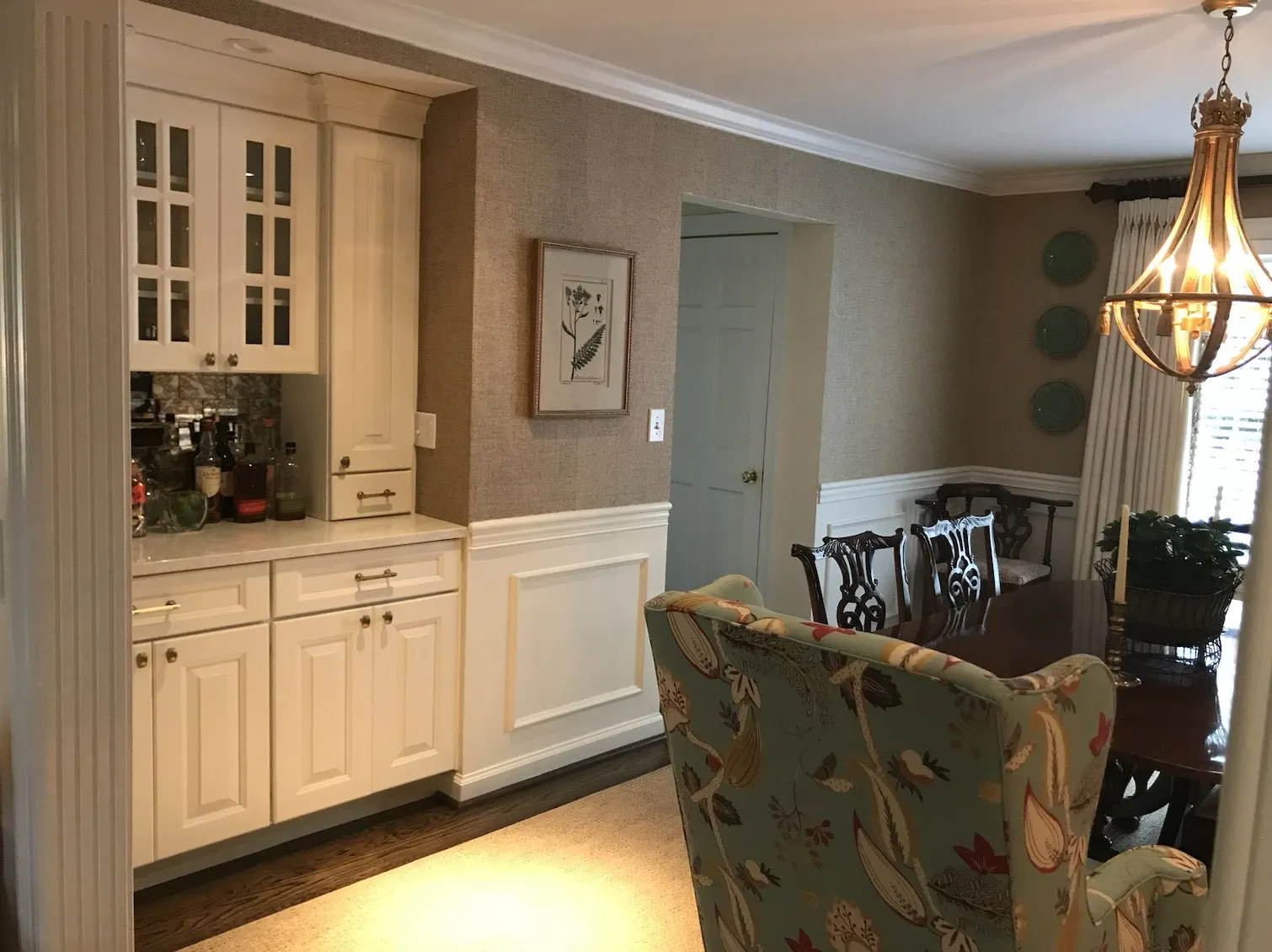 Finished residential interior showing flooring and cabinetry by Interior Solutions