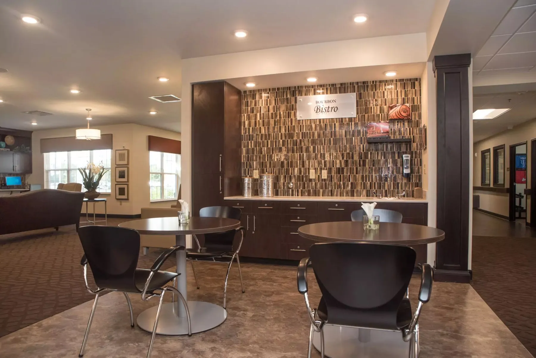 Commercial interior with flooring installed by Interior Solutions