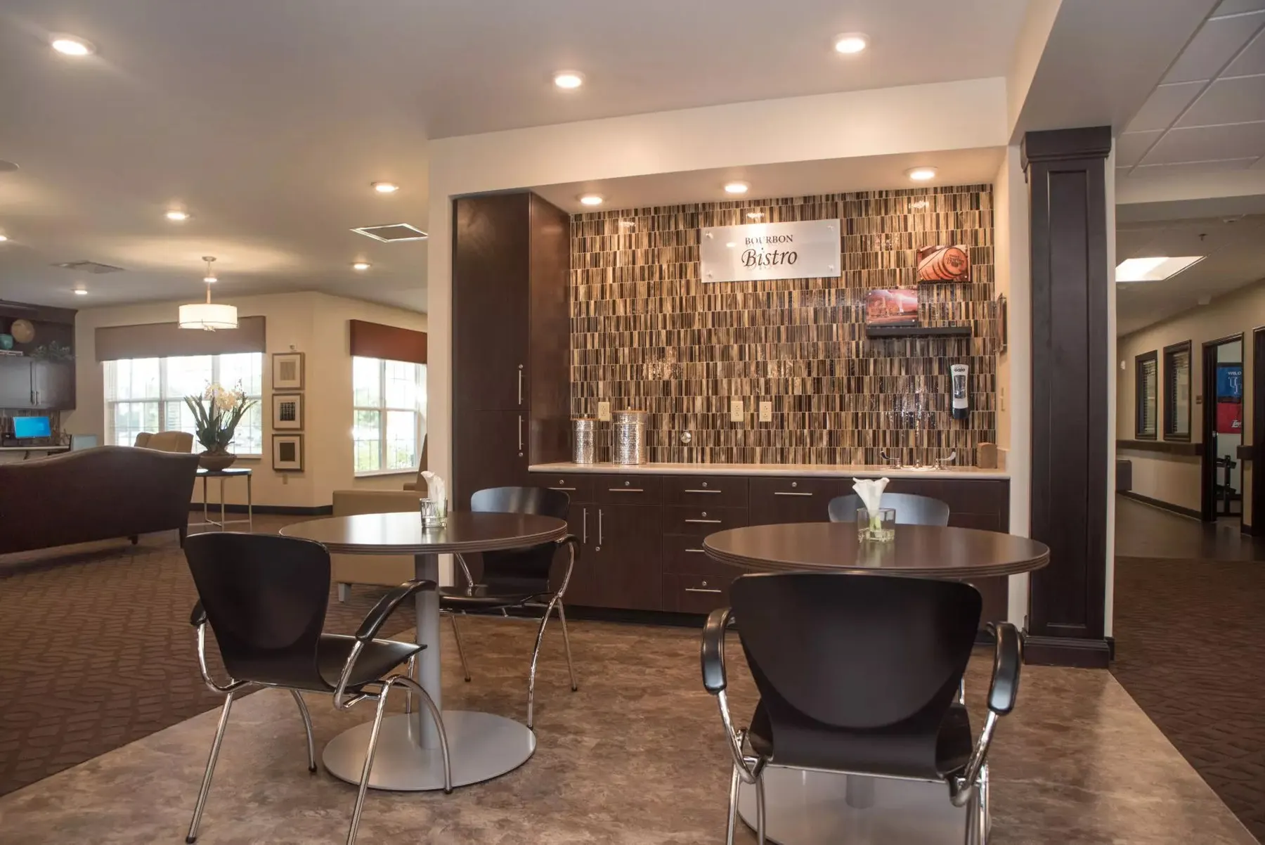 Commercial interior with flooring installed by Interior Solutions